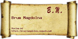 Brum Magdolna névjegykártya
